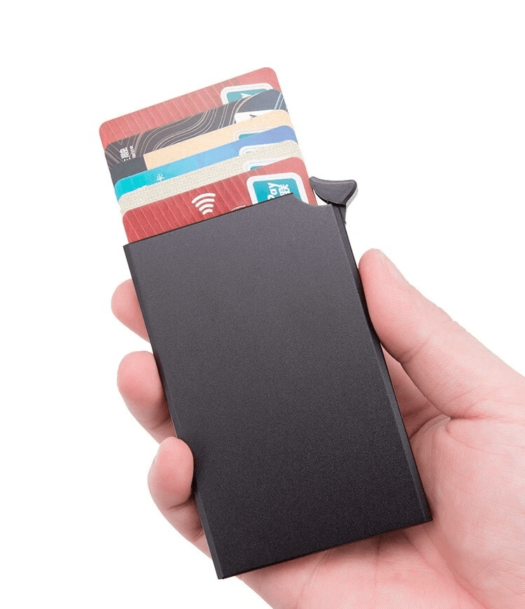 Mens RFID Blocking Slim Carbon Fiber Wallet With Money Clip  Stainless Steel Credit Card Holder 3