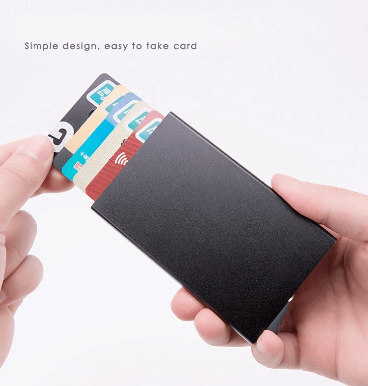 Mens RFID Blocking Slim Carbon Fiber Wallet With Money Clip  Stainless Steel Credit Card Holder 4