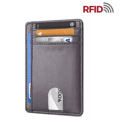 Mens Leather Slim Wallet RFID Blocking Credit Card Holder With ID Window  Money Pocket 3