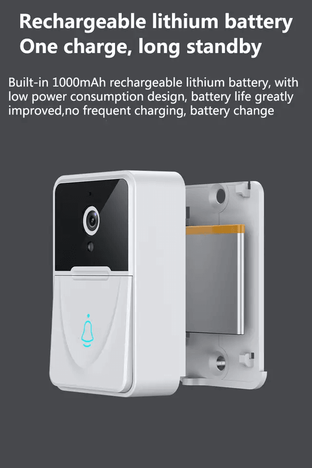 Wireless Security Smart WiFi Doorbell With Intercom Video Camera 2Way Audio  Chime Door Ring Bell F