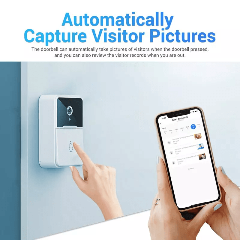 Wireless Security Smart WiFi Doorbell With Intercom Video Camera 2Way Audio  Chime Door Ring Bell F