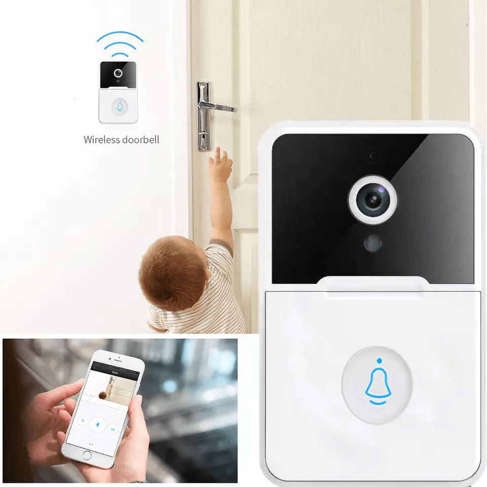 Wireless Security Smart WiFi Doorbell With Intercom Video Camera 2Way Audio  Chime Door Ring Bell F