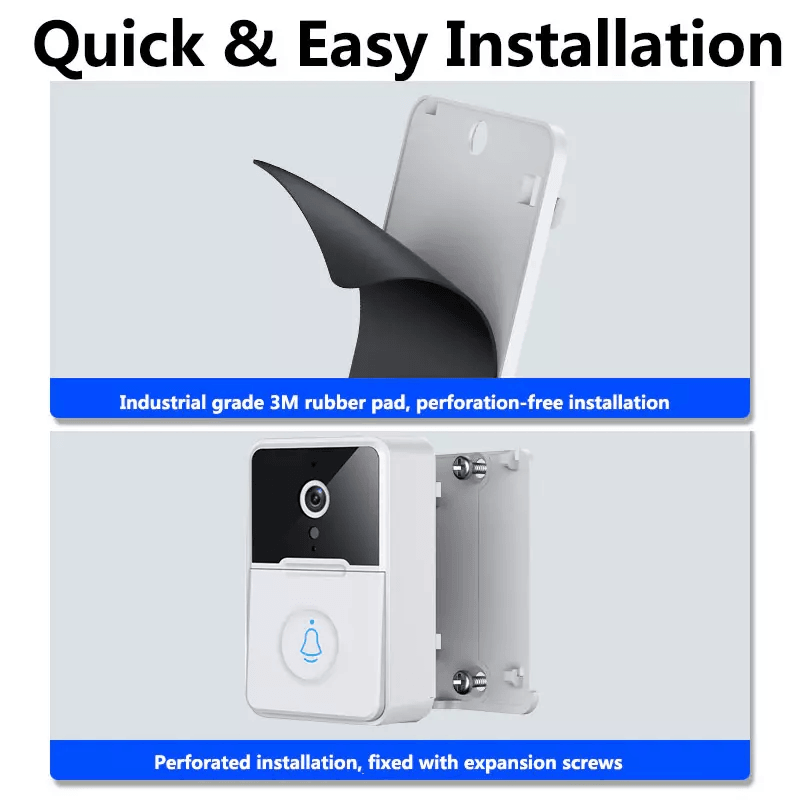 Wireless Security Smart WiFi Doorbell With Intercom Video Camera 2Way Audio  Chime Door Ring Bell F