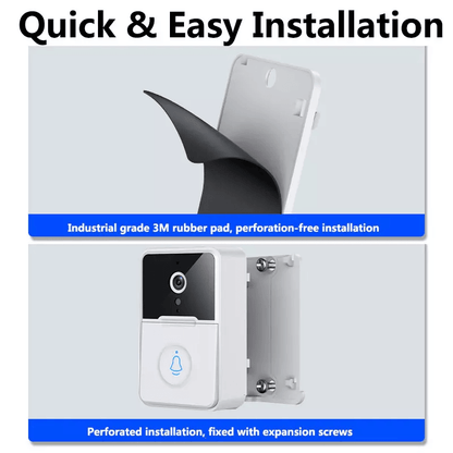 Wireless Security Smart WiFi Doorbell With Intercom Video Camera 2Way Audio  Chime Door Ring Bell F