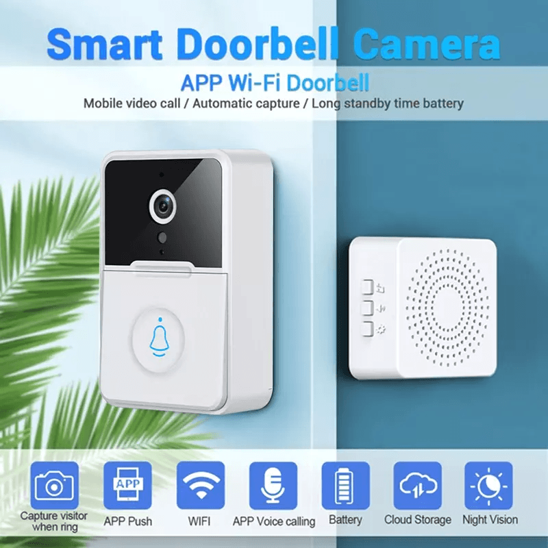 Wireless Security Smart WiFi Doorbell With Intercom Video Camera 2Way Audio  Chime Door Ring Bell F