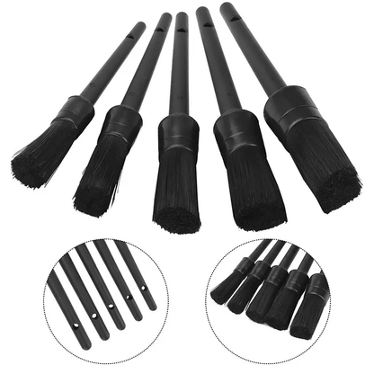 Car Detailing Brush Kit Natural Boar Hair Brushes For Interior  Wheel Cleaning 2