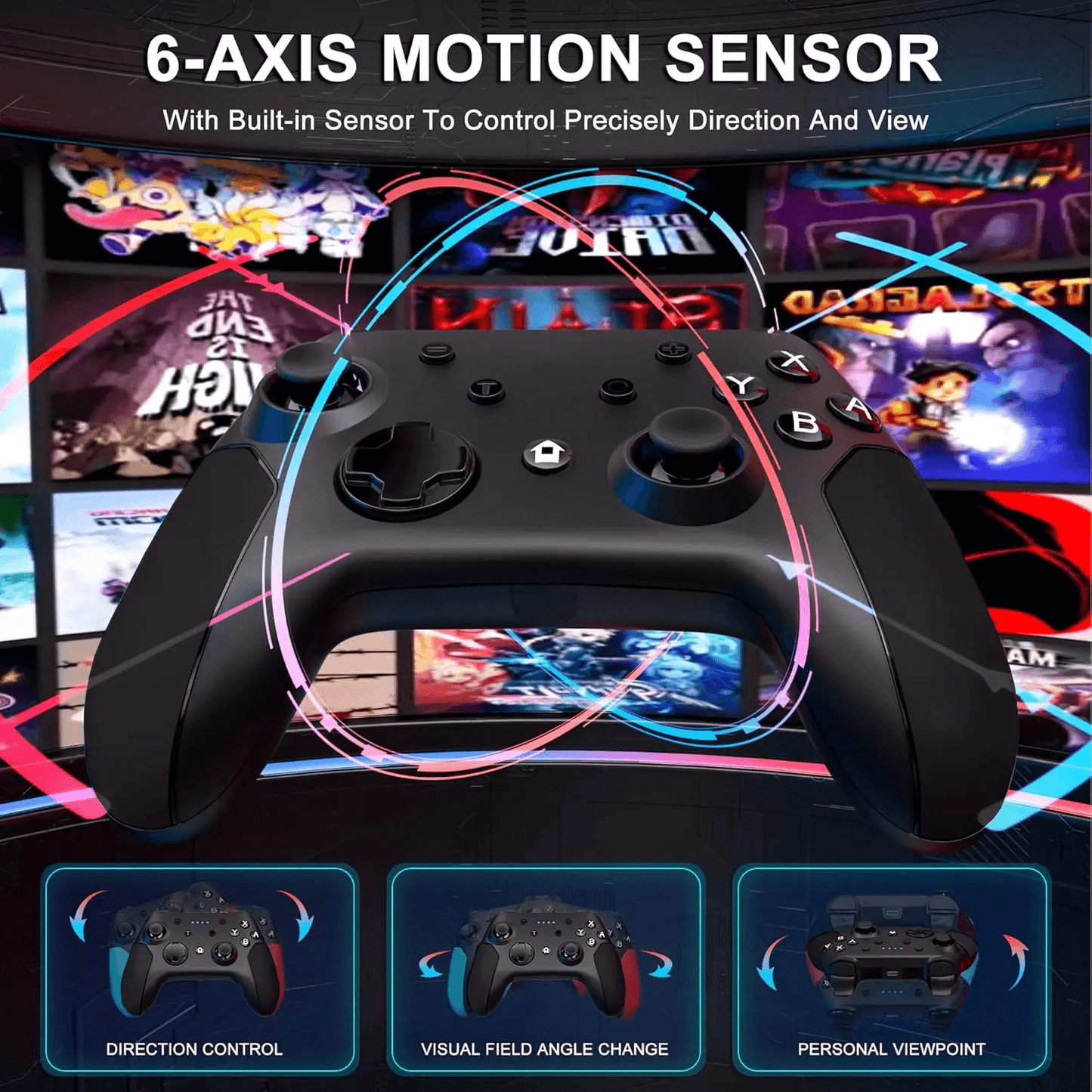 Pro Wireless Game Controller Gamepad Joystick Remote For Nintendo Switch Switch Lite With Turbo Dua 2