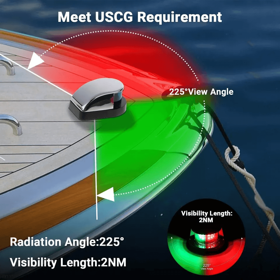Waterproof Boat Navigation Light LED Red Green Bow Marine Pontoon Lamp 4