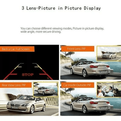 1080P 4 Dual Lens HD Car DVR Dash Cam Recorder With Rearview Camera GSensor Night Vision Motion Det 2