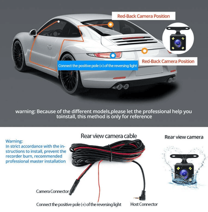 1080P 4 Dual Lens HD Car DVR Dash Cam Recorder With Rearview Camera GSensor Night Vision Motion Det 3