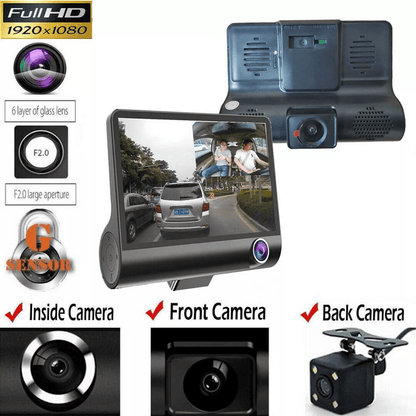 1080P 4 Dual Lens HD Car DVR Dash Cam Recorder With Rearview Camera GSensor Night Vision Motion Det 9