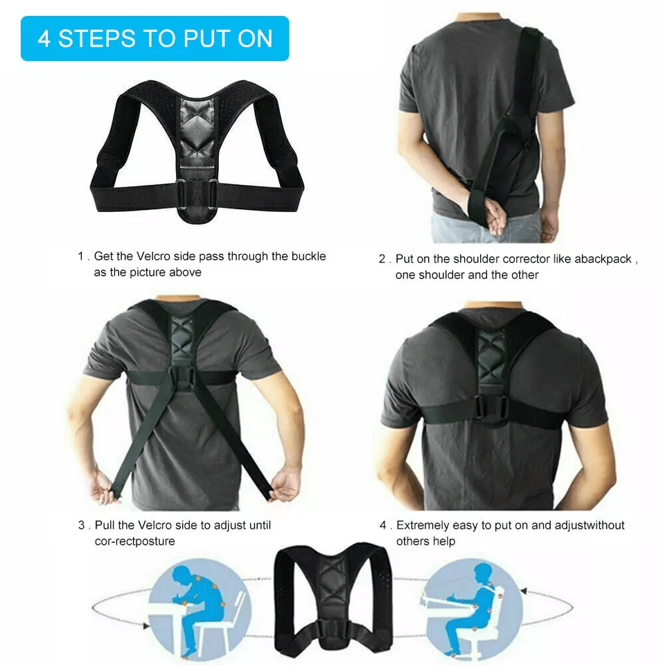 Posture Corrector Adjustable Back Brace Shoulder Support Clavicle Belt For Men  Women Spine Alignme 8
