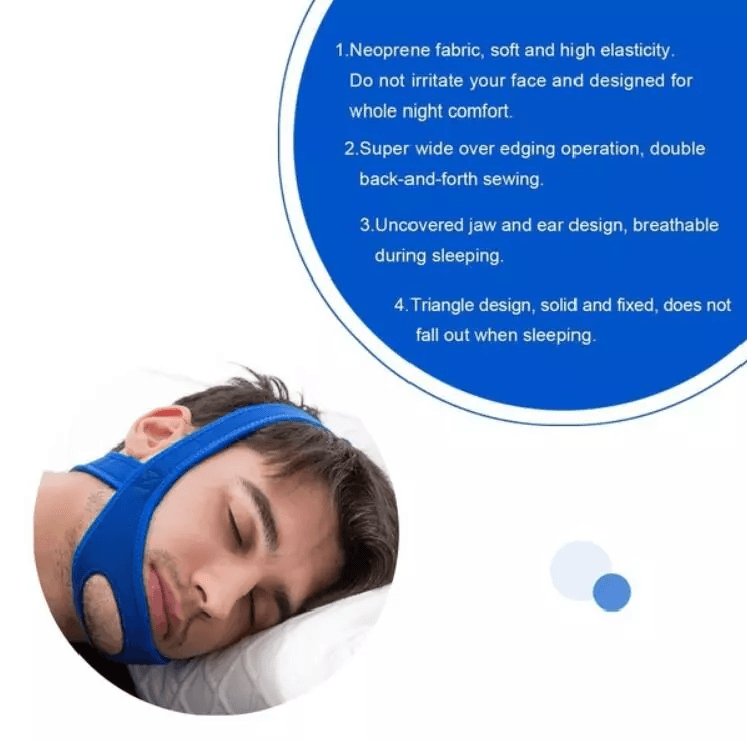 Snore Stop Anti Snoring Chin Strap  Sleep Apnea Belt For Mouth Breathers Adjustable Neoprene Jaw Su 5