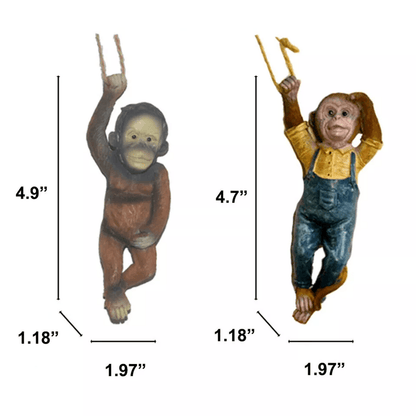 Realistic Monkey Chimp Hanging Rope Garden Ornament Outdoor Resin Statue Sculpture Decor For Trees  13