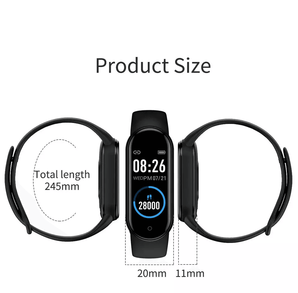 M4 Smart Watch Band Fitness Tracker With Blood Pressure  Heart Rate Monitor Bracelet 4