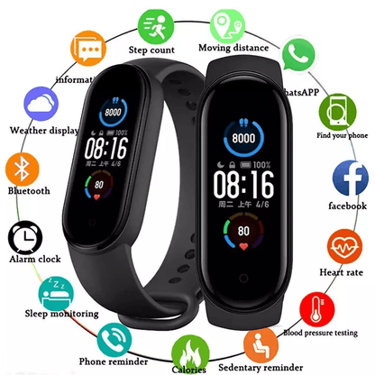 M4 Smart Watch Band Fitness Tracker with Blood Pressure & Heart Rate Monitor Bracelet