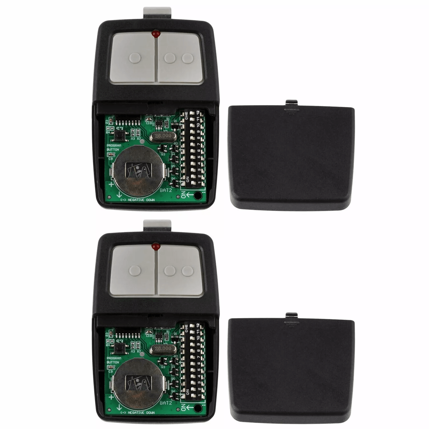 2 Pack Universal Garage Door Opener Remote For Clicker Compatible With DIP Switch  MultiCode Gate S 8