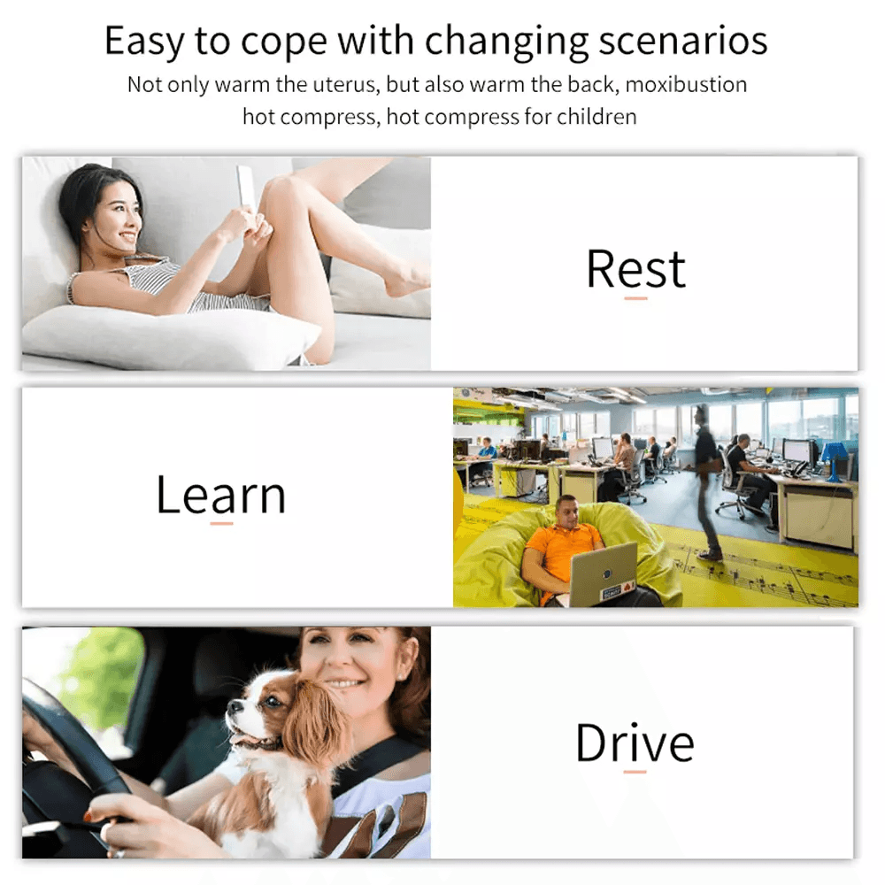 Electric Heating Menstrual Vibration Pad Belt For Period Pain Relief Cramps Adjustable Wireless Hea 7
