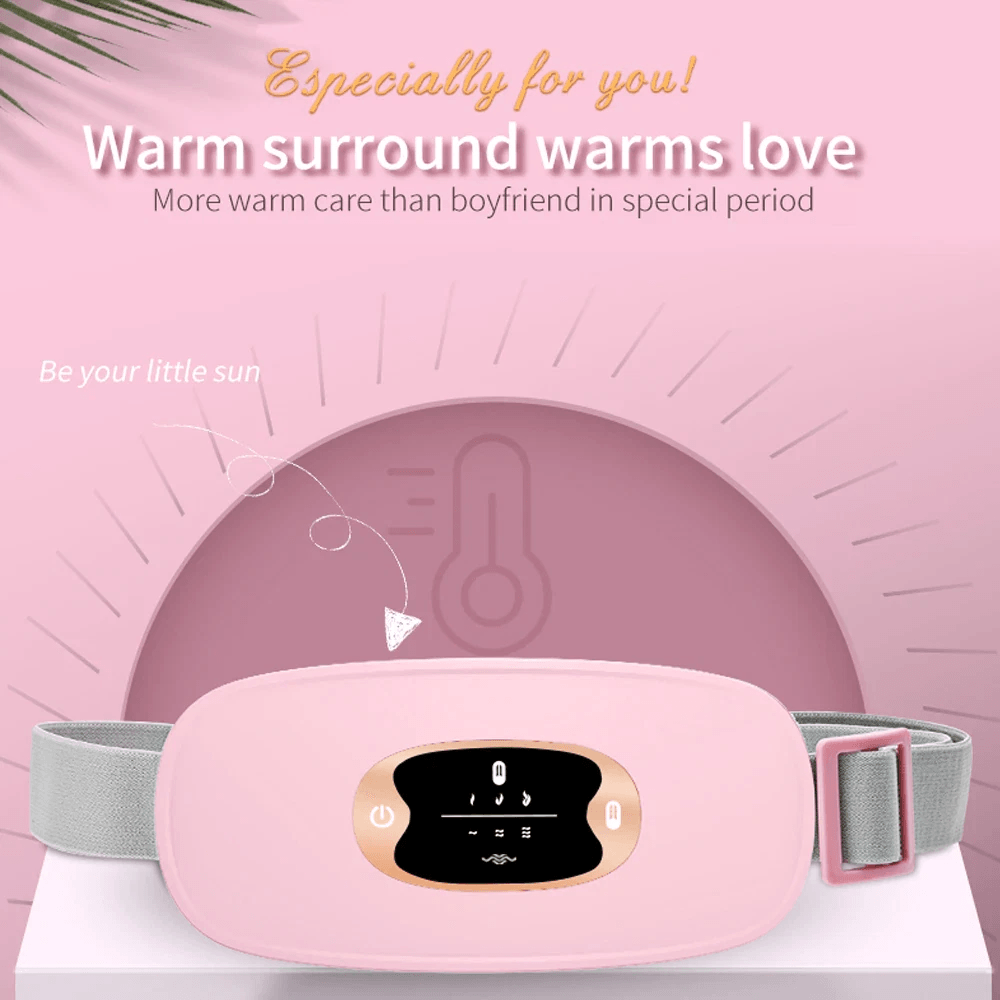 Electric Heating Menstrual Vibration Pad Belt For Period Pain Relief Cramps Adjustable Wireless Hea 3