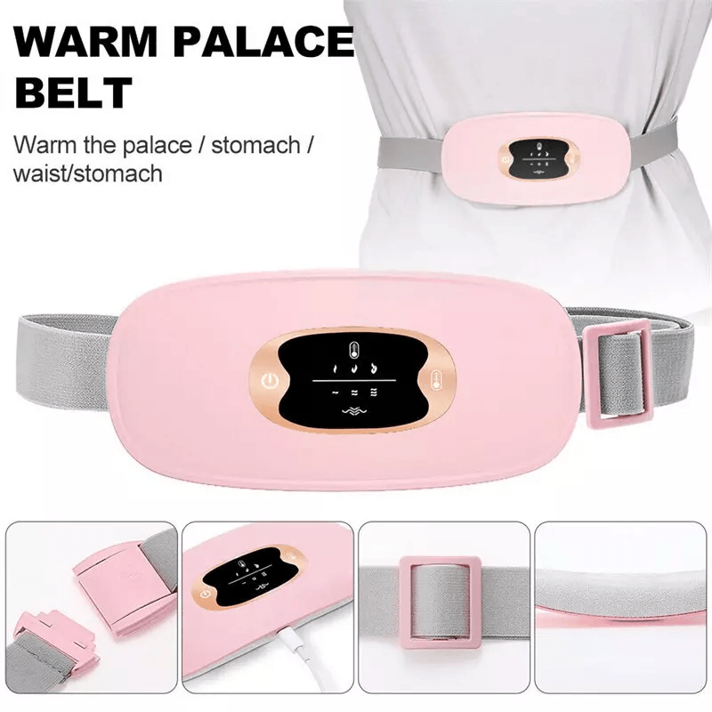 Electric Heating Menstrual Vibration Pad Belt For Period Pain Relief Cramps Adjustable Wireless Hea 15