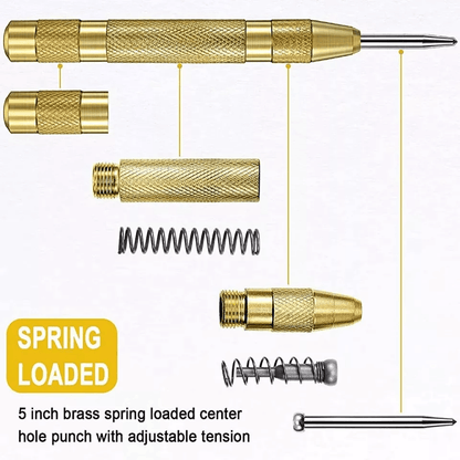 Automatic Center Punch Tool Adjustable Spring Loaded Super Strong Metal Drill Marker For Precision  5