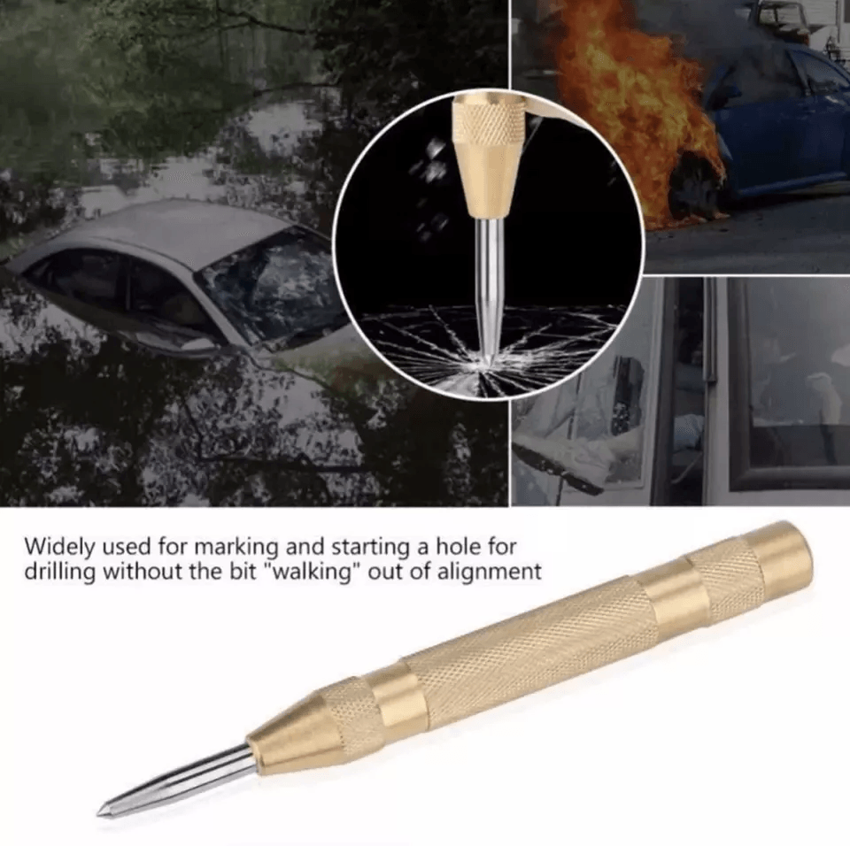 Automatic Center Punch Tool Adjustable Spring Loaded Super Strong Metal Drill Marker For Precision  1
