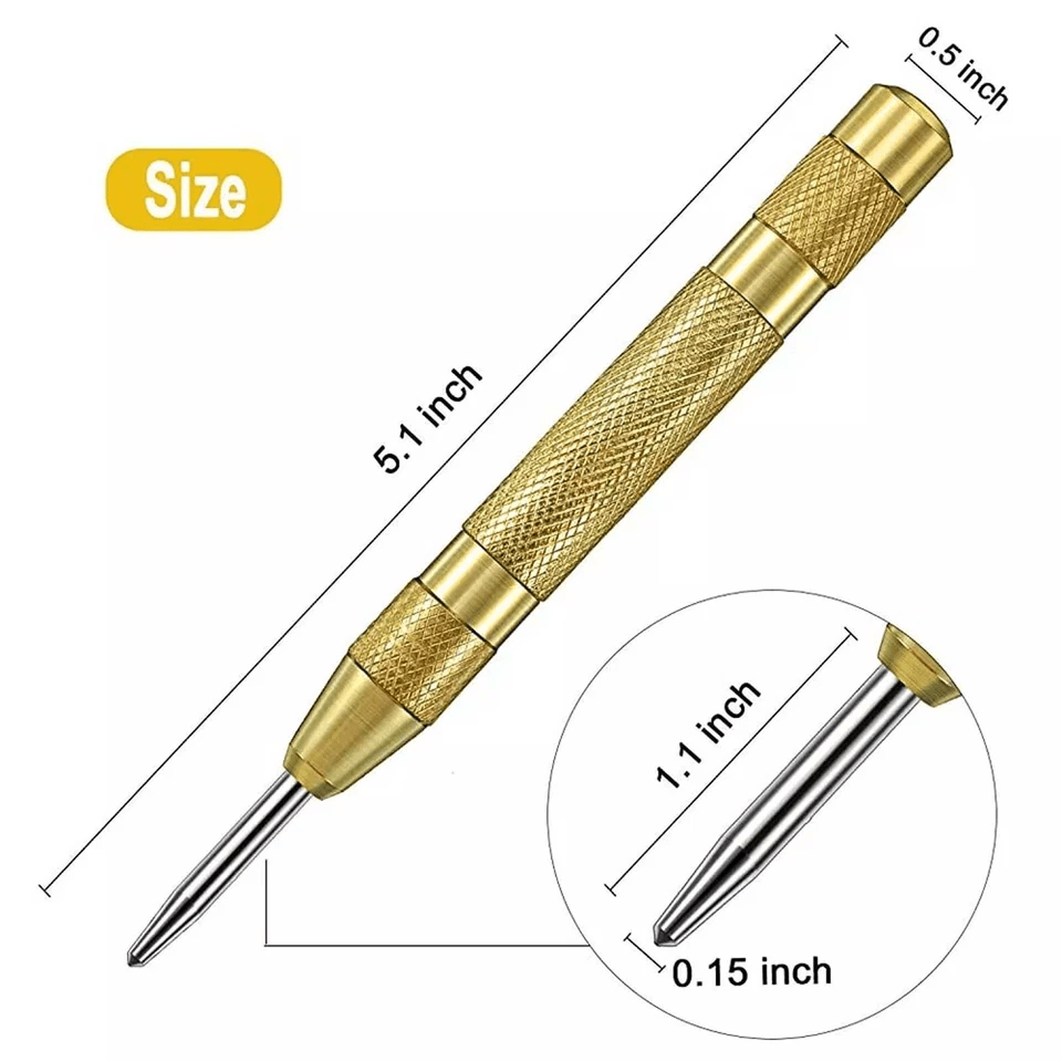 Automatic Center Punch Tool Adjustable Spring Loaded Super Strong Metal Drill Marker For Precision  10