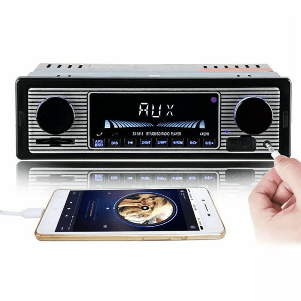 Bluetooth Vintage Car FM Radio MP3 Player USB Classic Stereo Audio Receiver With AUX SD Slot Remote 10