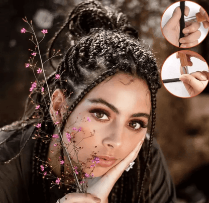 5Pcs DIY Crochet Needle Hook Set For Dreadlocks  Bamboo Handle Hair Braiding  Knitting Tool For Loc 6