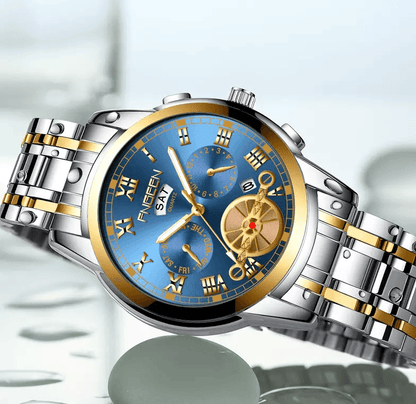 Elegant Mens Watch Stainless Steel Luminous Quartz Classic Design 1