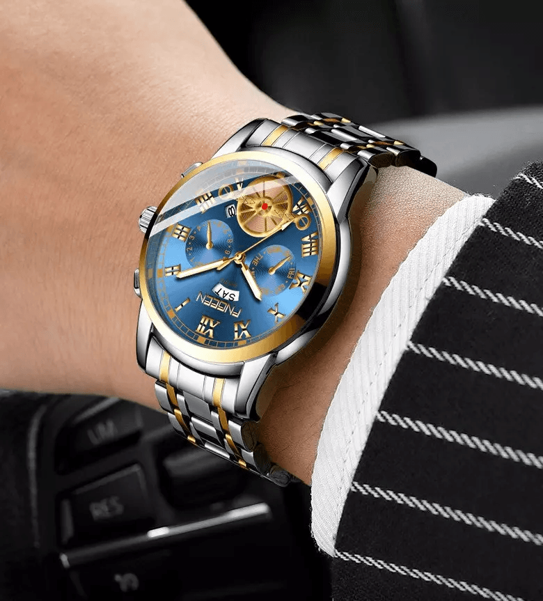 Elegant Mens Watch Stainless Steel Luminous Quartz Classic Design 3