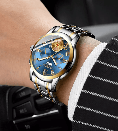 Elegant Mens Watch Stainless Steel Luminous Quartz Classic Design 3