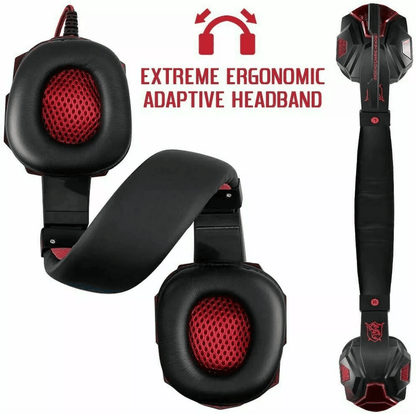 Gaming Headset With Mic LED Lights Stereo Bass Surround For PC PS4 Xbox One 5