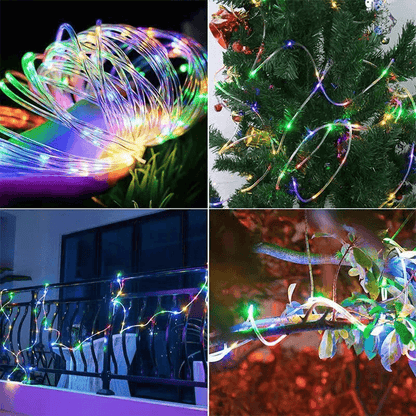 33FT 100 LED Strip Rope Light Tube String USB Powered Outdoor Waterproof Fairy Lights For Garden Pa 12
