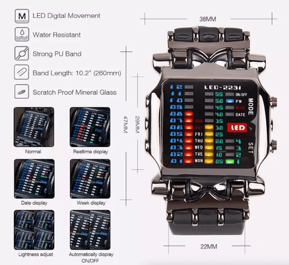 Luxury Mens Digital LED Sports Watch Waterproof Quartz Wristwatch With Date Display 2