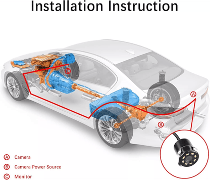 Car Rear View Backup Reverse Camera 140 CMOS HD Waterproof Night Vision With Lights Universal Vehic 4