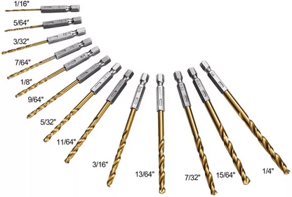 Titanium Coated HSS Twist Drill Bit Set With Quick Release Hex Shank Precision Metal Drilling Kit F 7
