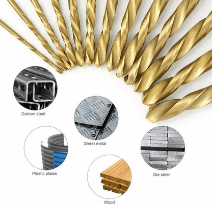 Titanium Coated HSS Twist Drill Bit Set With Quick Release Hex Shank Precision Metal Drilling Kit F 1