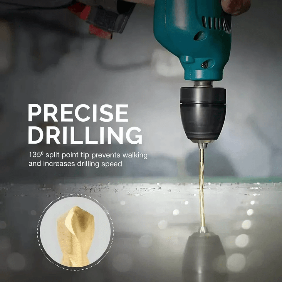 Titanium Coated HSS Twist Drill Bit Set With Quick Release Hex Shank Precision Metal Drilling Kit F 3