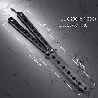 Balisong Butterfly Trainer Knife Practice Tool Safe Metal Black Silver Flip Knife For Beginners  Gi