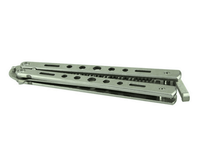 Balisong Butterfly Trainer Knife Practice Tool Safe Metal Black Silver Flip Knife For Beginners  Gi
