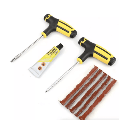 65pc Tire Repair Kit For Car Truck Motorcycle HeavyDuty DIY Flat Tire Plug Patch Kit With THandle T 1