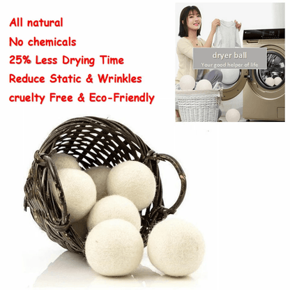 Wool Dryer Balls XL Organic Wool Natural Laundry Fabric Softener Reusable Hypoallergenic  ChemicalF 1