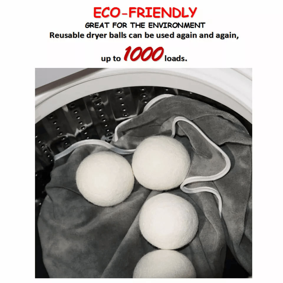 Wool Dryer Balls XL Organic Wool Natural Laundry Fabric Softener Reusable Hypoallergenic  ChemicalF 2