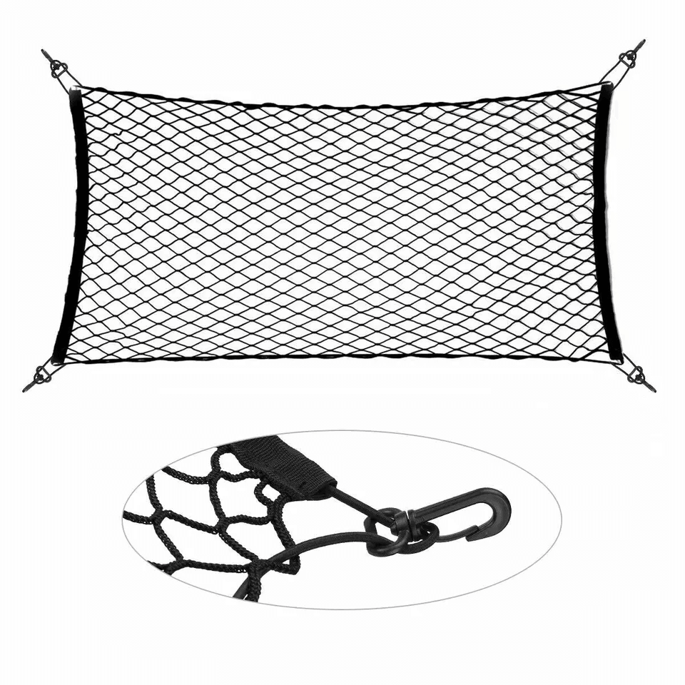 Universal Trunk Cargo Net Mesh Organizer For Car SUV Truck Rear Hook Elastic Nylon 2