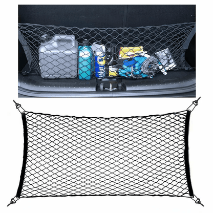 Universal Trunk Cargo Net Mesh Organizer for Car SUV Truck Rear, Hook Elastic Nylon