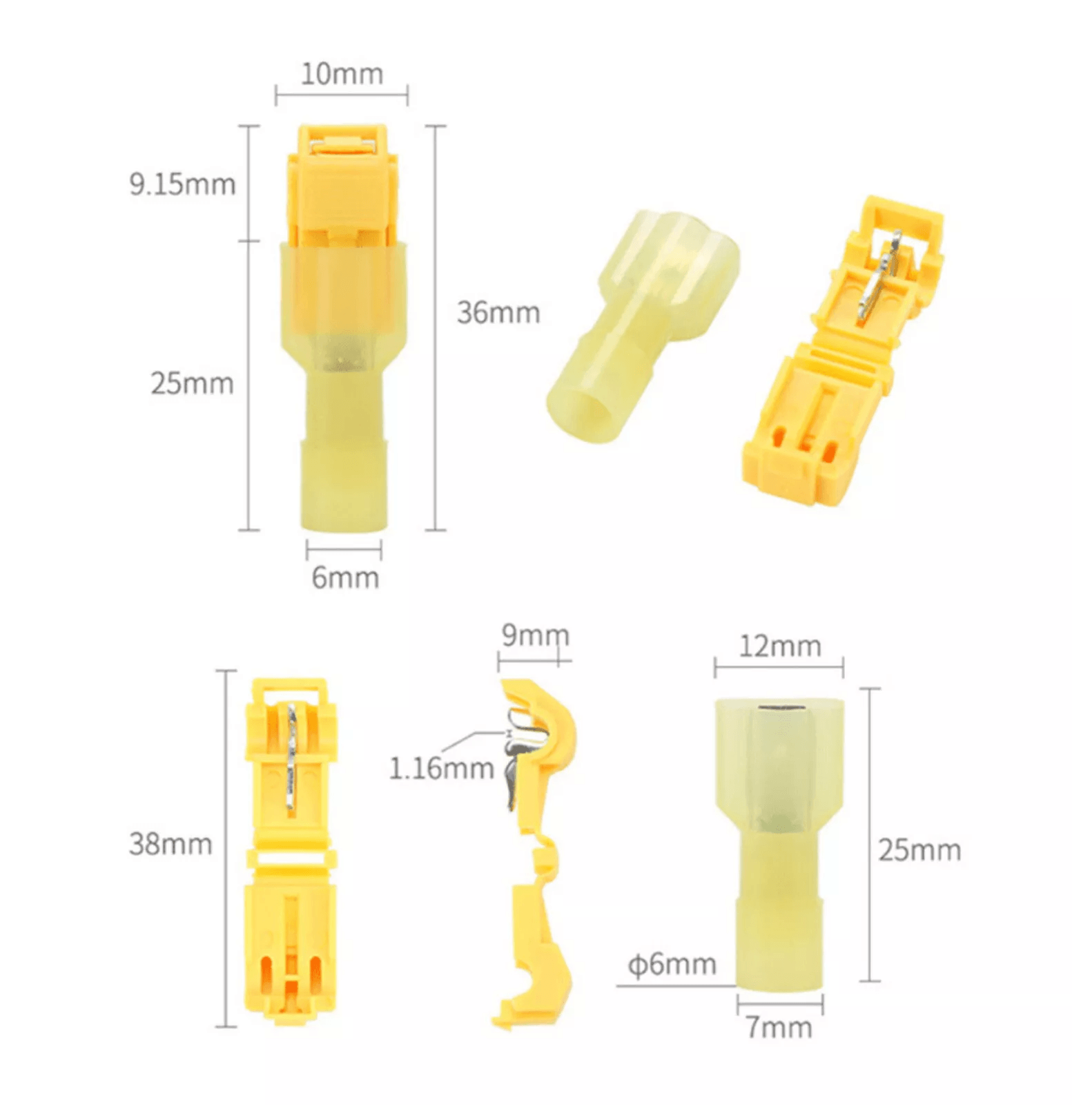 TTaps Wire Terminal Connectors Set AWG Insulated Quick Splice Combo Kit For Easy NoStrip Electrical 9