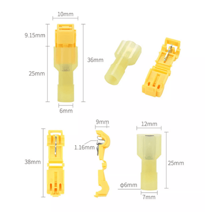TTaps Wire Terminal Connectors Set AWG Insulated Quick Splice Combo Kit For Easy NoStrip Electrical 9