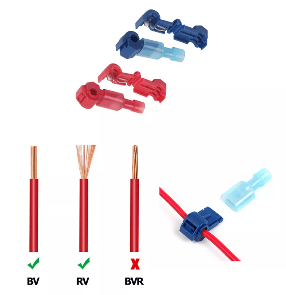 TTaps Wire Terminal Connectors Set AWG Insulated Quick Splice Combo Kit For Easy NoStrip Electrical 6