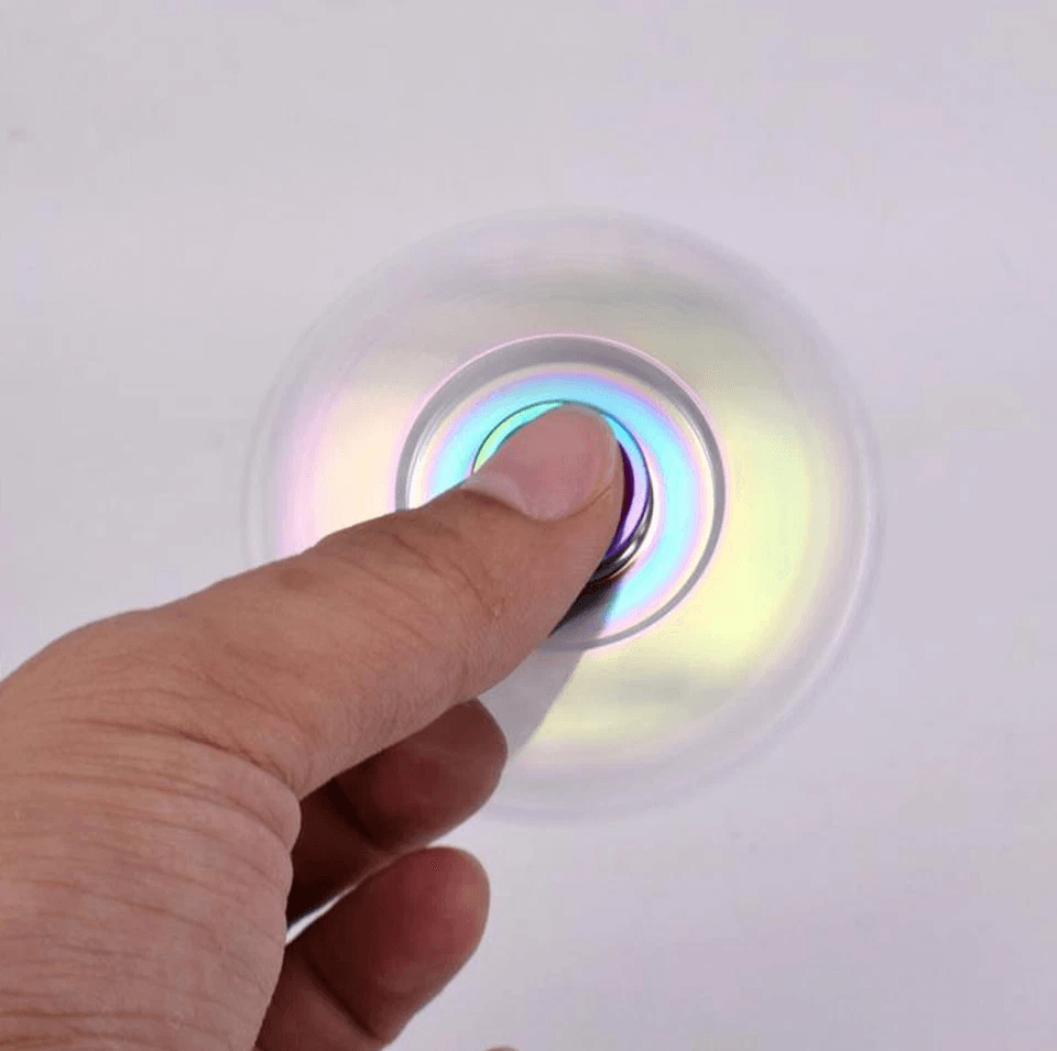 DualSided Hand Fidget Spinner Ball Rainbow Desk Toy For ADHD Stress Relief EDC Gift 2
